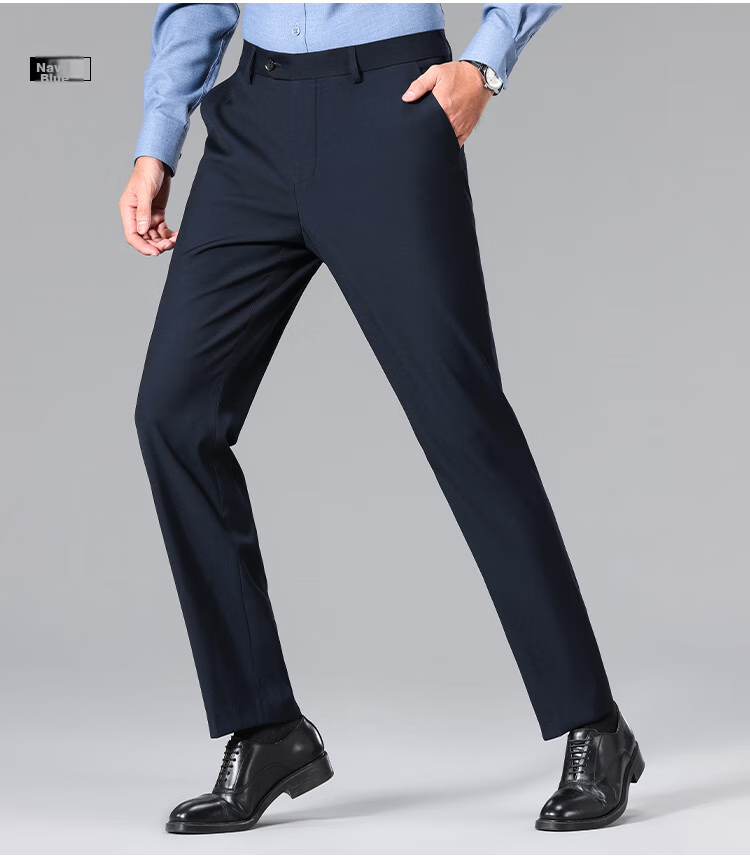 FIRS [Wrinkle-Free And Durable] High-Quality Dress Pants, Spring Season Twill Texture Elastic Straight-Leg Commuter Smooth Casual Trousers for Me 7