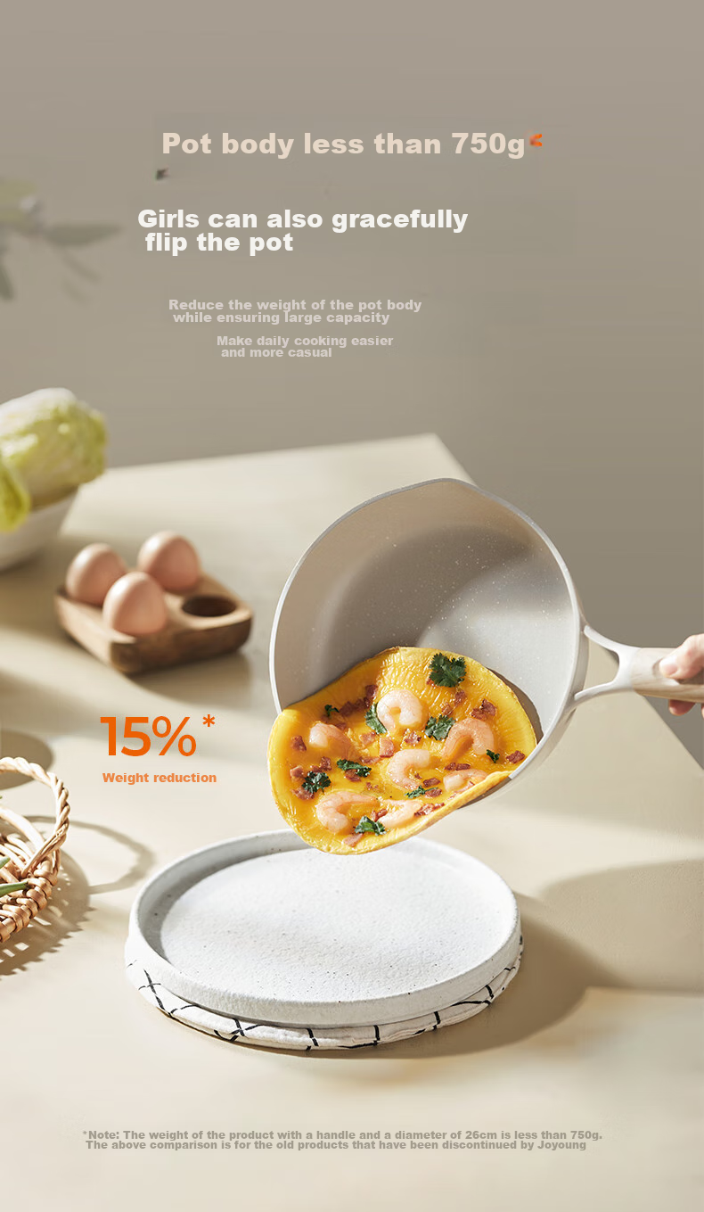 Joyoung Frying Pan, Oil-Gathering Breakfast Pan, Non-Stick Pan, Flat-Bottom Pan for Eggs And Steak, Magnetic Heating Compatible, Universal 28cm 10