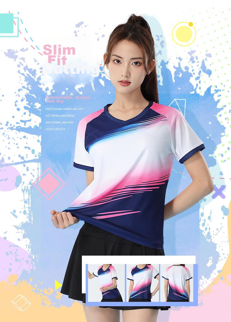LIEYAO Badminton Customized Competition Set Breathable Short-Sleeve Tennis Shirt LY1816-M White XL 2