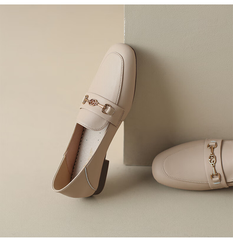 ZHR Zese Loafers Women Casual Breathable Soft Sole Slip-On Fashion Square Toe Shoes AH311 Beige 39 18