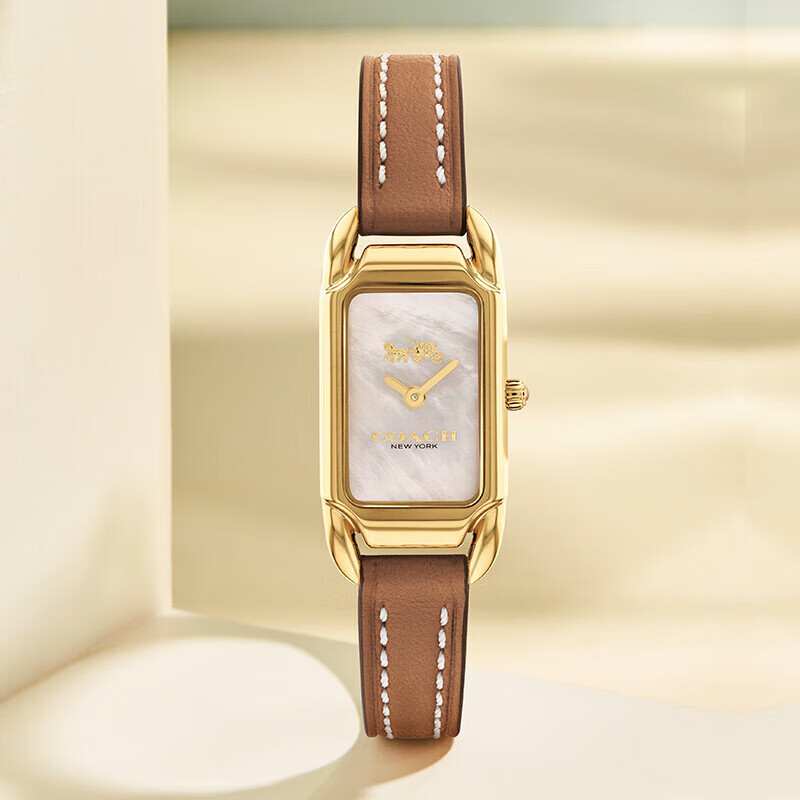 COACH CADIE Series Leather Strap Quartz Women's Watch 14504028, Recommended by Gong Xue'er, Gift/giving