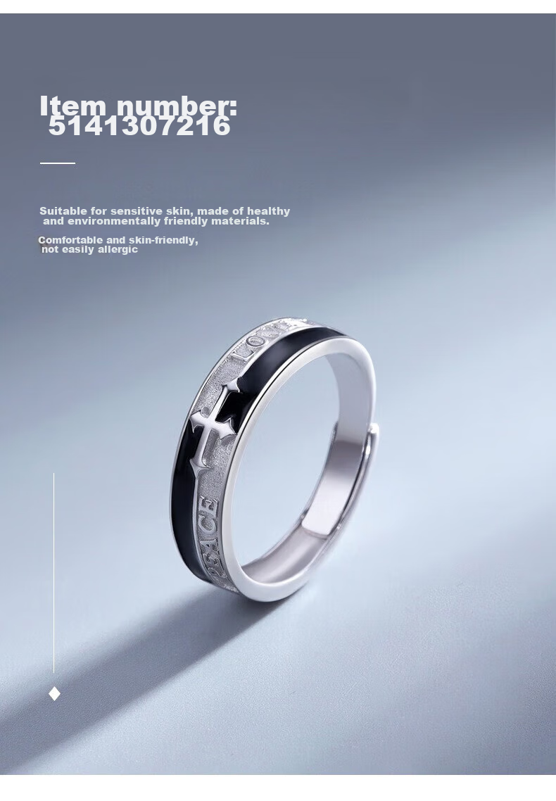 Zhoubaifu Faith Ring for Men, Student Life Pendant, Single Ring, Birthday Gift for Boyfriend Or Husband 3