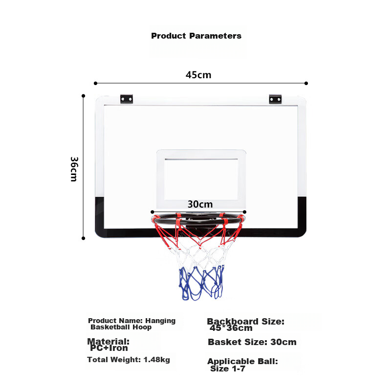 LIVEX Wall-Mounted Basketball Hoop, Indoor And Outdoor Standard Basketball Rim for Children, Boys, Girls, Adults, Home Use And Training