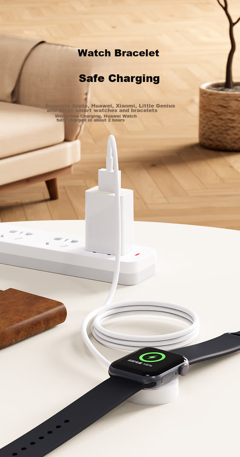BIAZE 5V1A Charger, Three-In 100W Braided Data Cable, USB Fast Charging Head, Suitable for Apple, Huawei, Xiaomi, Vivo, OPPO Phones, Smartwatches, Bracelets, Bluetooth Earphones, Small Fa 8