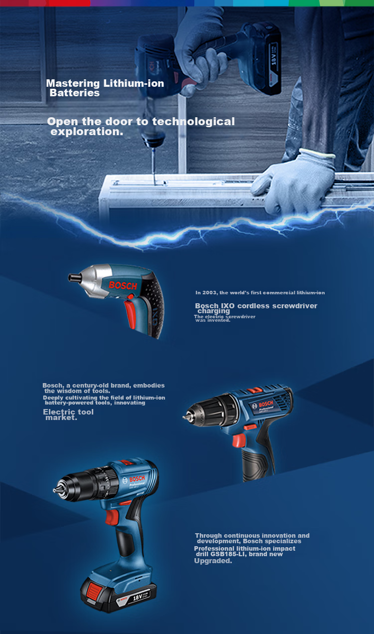 BOSCH Electric Drill, Impact Drill, Power Screwdriver, Wall Drilling, Brushless Lithium Battery GSB185 18V Single Battery Xiaohaxia Set 3