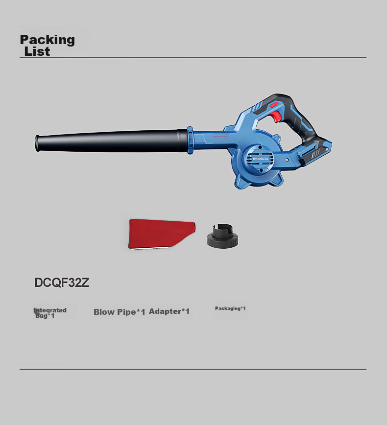 Dongcheng Blower, Lithium Battery Brushless DCQF32D, 20V 4.0Ah Single Battery High-Power Leaf Blower, Dust Blower 17