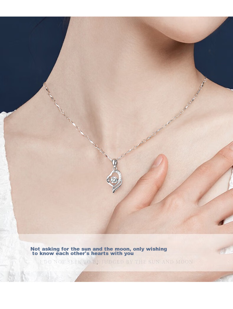 Zhenshangyin Chinese Gold Moissanite Pendant Sterling Silver Necklace for Women, New 2026 Mid-Autumn Festival Birthday Gift for Girlfriend 7