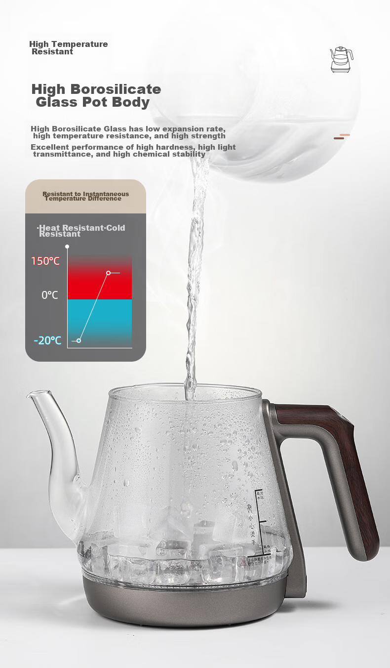 Biooner Fully Automatic Electric Kettle, Water Boiler, Glass Water Heater for Tea Table, Integrated Tea Table And Coffee Table, Tea Brewing Utensils, Electric Tea Stove with Water Pump RY-D3 with Handle for Filling Water 15