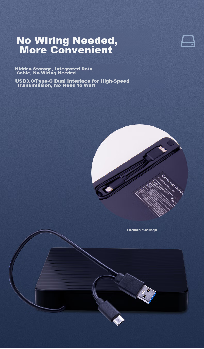 Newmine DRW-811 USB External Optical Drive, 8x Speed, External DVD Burner, Portable Optical Drive, External Optical Drive 15