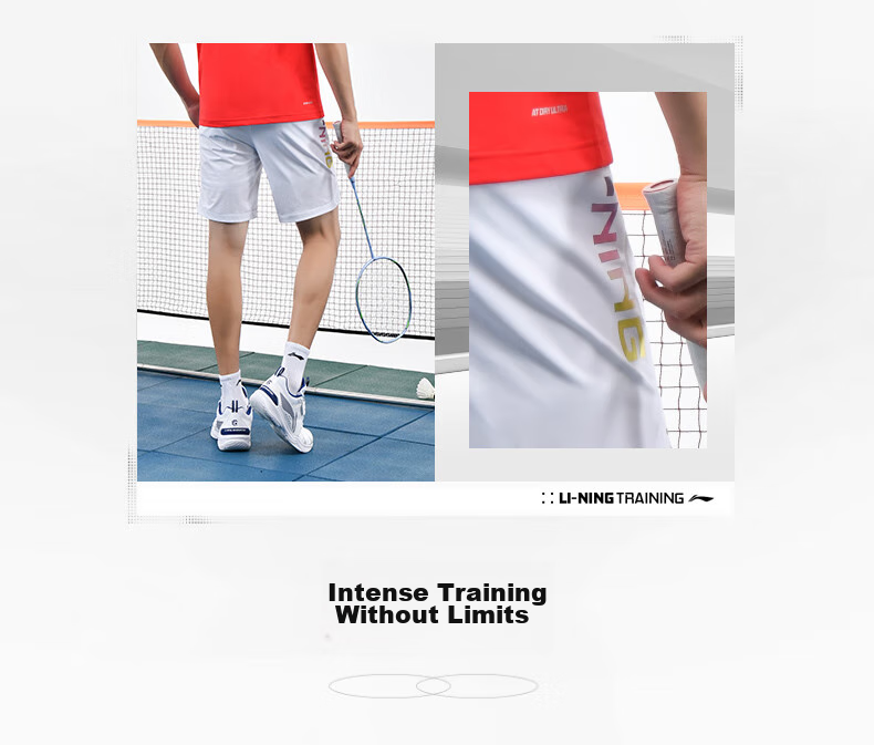 Li-Ning Badminton Shorts for Men, Spring And Summer Comfortable Breathable Sports Sweat-Absorbing Competition Training Pants, Black, Size S 11