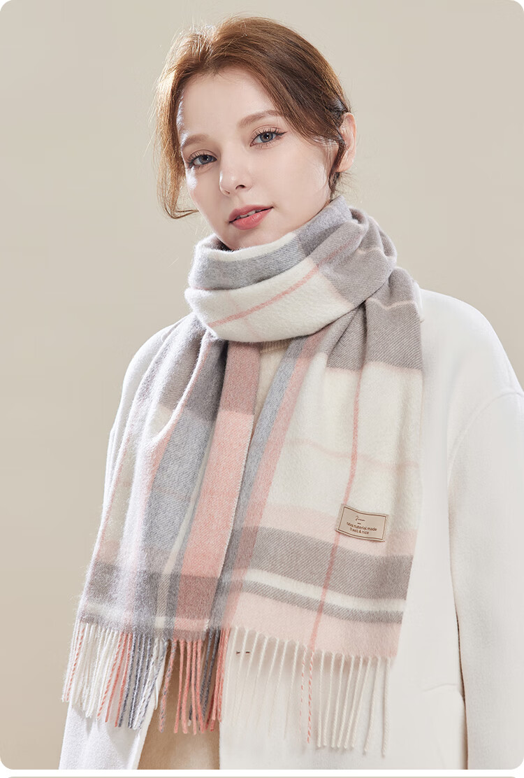 JIUMU 100% Cashmere Scarf for Women, Autumn And Winter Shawl, Warm Neck Wrap, Gift for Girls, National Day Birthday Present, Gift Box Set 15