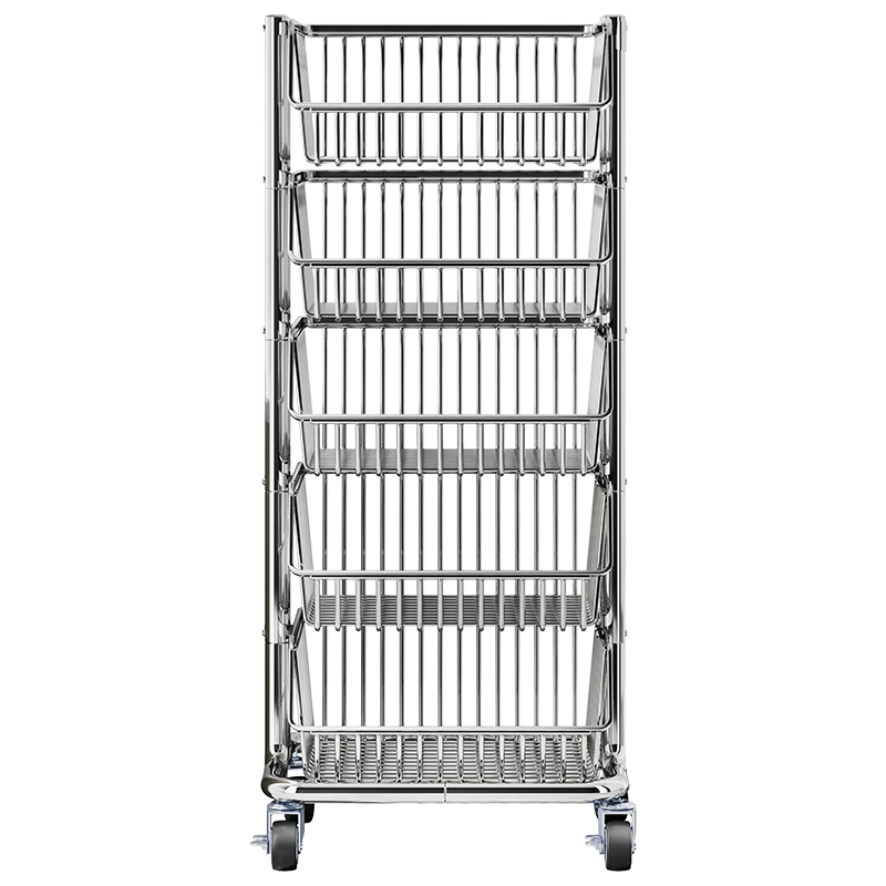 Shuaishi Kitchen Fruit And Vegetable Storage Rack, Stainless Steel Vegetable Basket, Utensil Organizer Shelf, Snack Rack, Mobile Cart