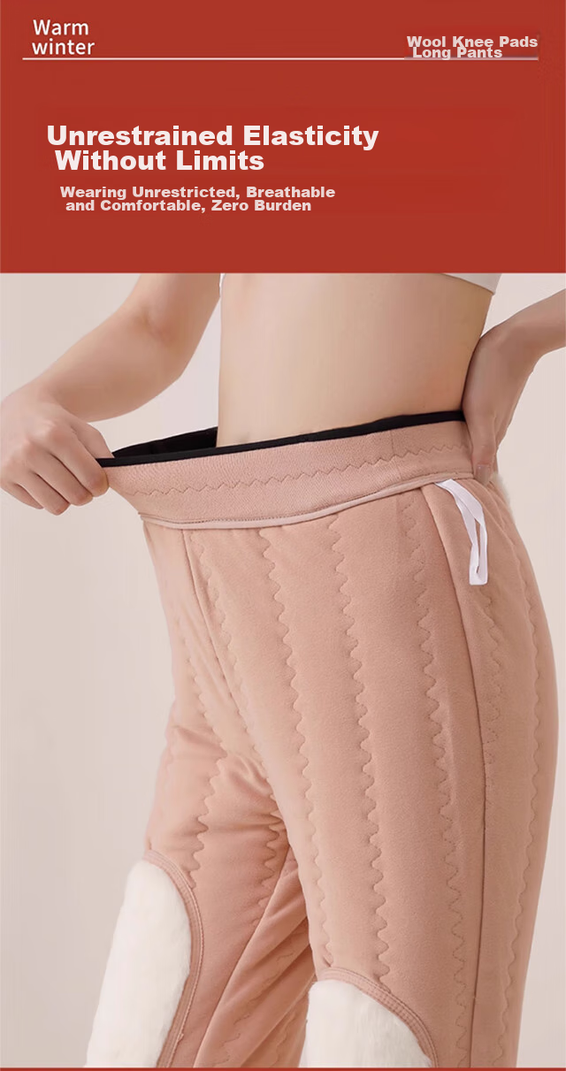 LangSha Wool Thermal Pants for Women, Outdoor Wear, Winter, Extra Thick, Cold-Resistant, Knee Protection for Northeast China, Thick High-Waist Large Size Cotton Pants, Base Layer Pants 16