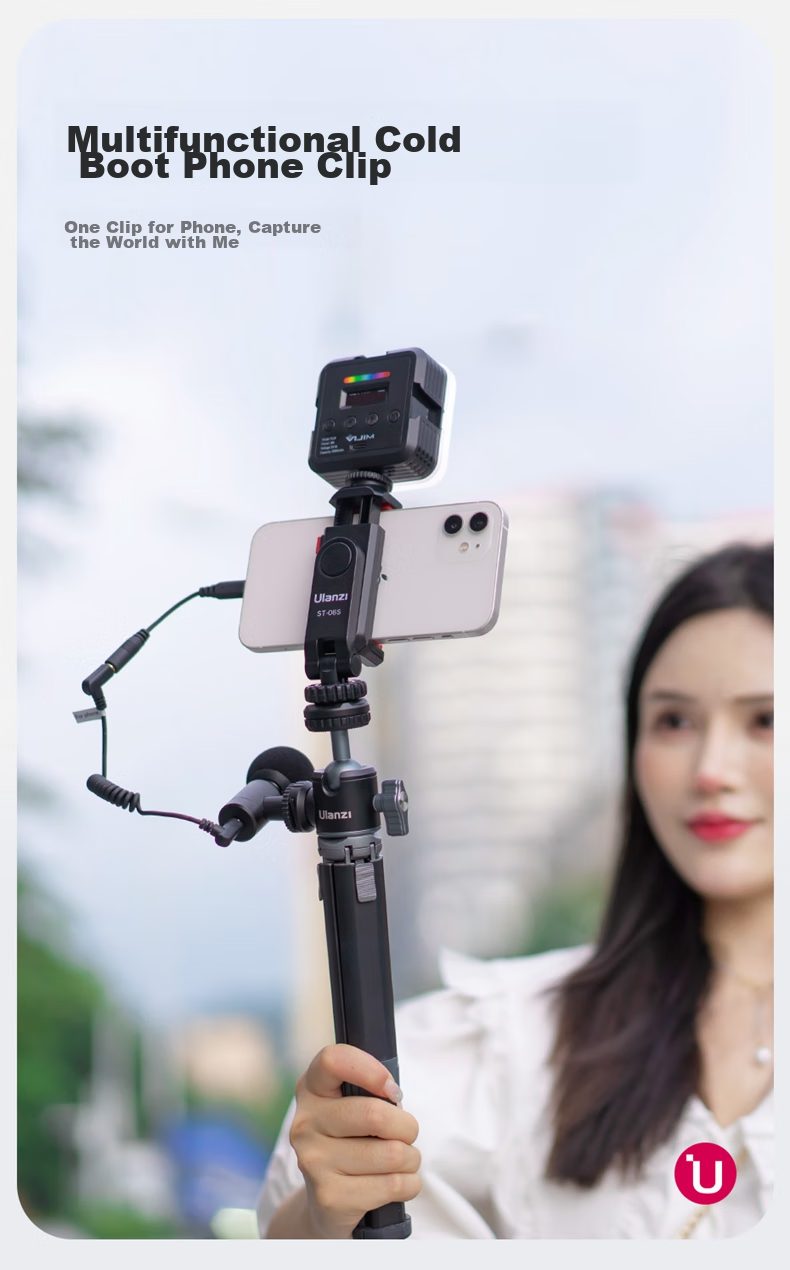 Ulanzi ST-6S Smartphone Clamp Bluetooth Remote Fill Light Kit, Horizontal And Vertical Shooting, Rotating Hot And Cold Boots, Viewfinder Flip Screen Monitor 2