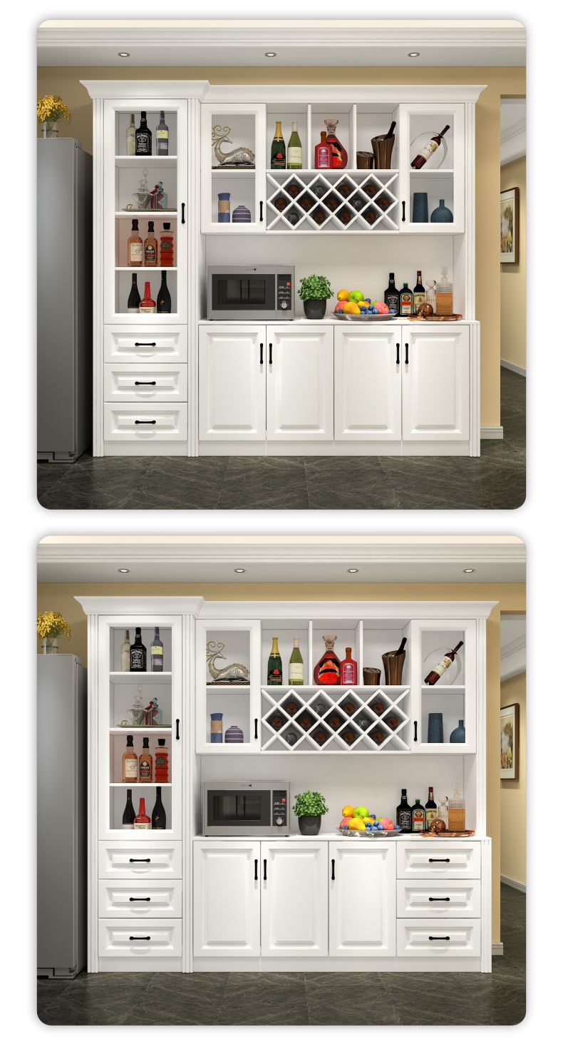 餐厅靠墙酒柜客厅酒柜现代简约欧式玻璃小型酒柜餐边柜储物柜定制