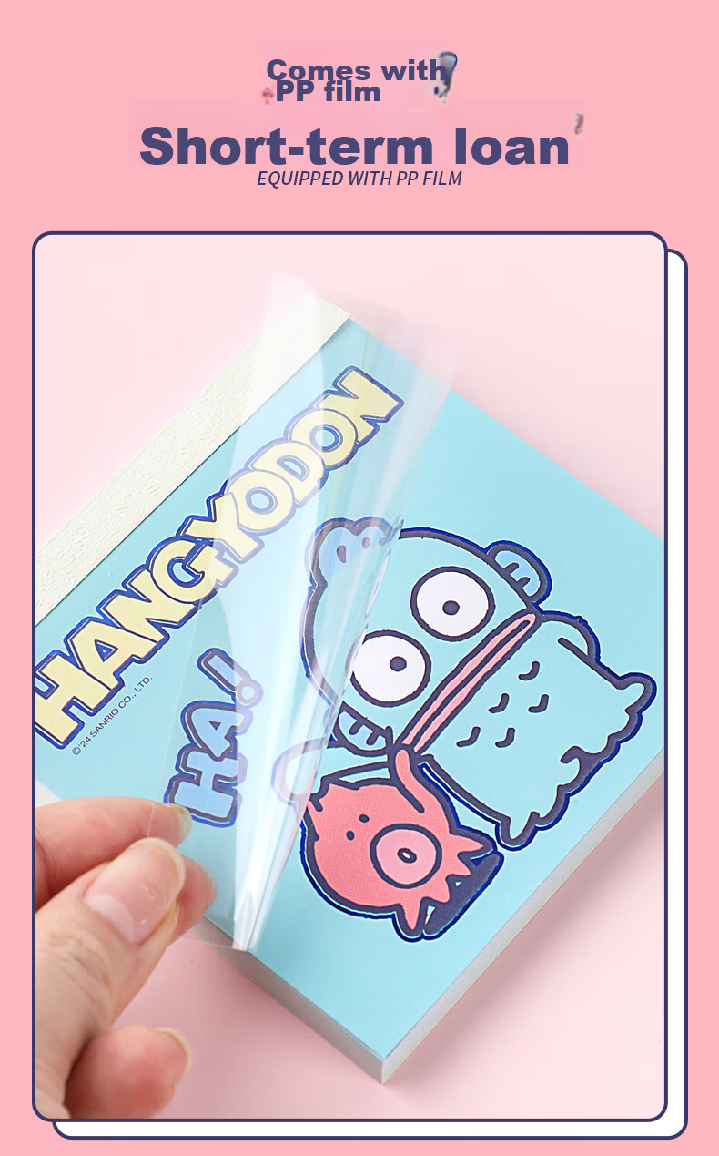GuangBo X Sanrio Co-Branded Square Notebook, Mini Pocket Notebook, Memo Pad, Aesthetic Journal, Notepad, 100*100mm/80 Sheets, Half-Person Fish Green, KT81387 8