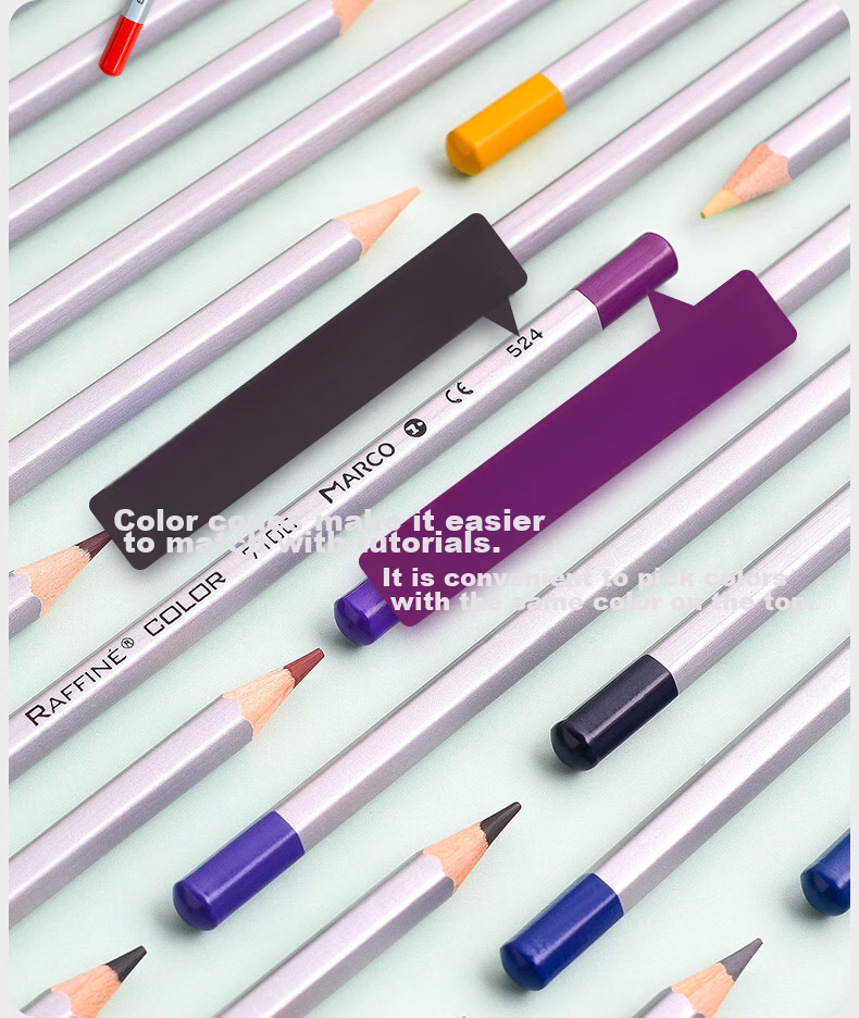 MARCO [Super Popular] MARCO (MARCO) 72-Color Oil-Based Colored Pencil Drawing Set, Art Professional Design Tools, Hand-Drawing Children's Gift for Back to School 10