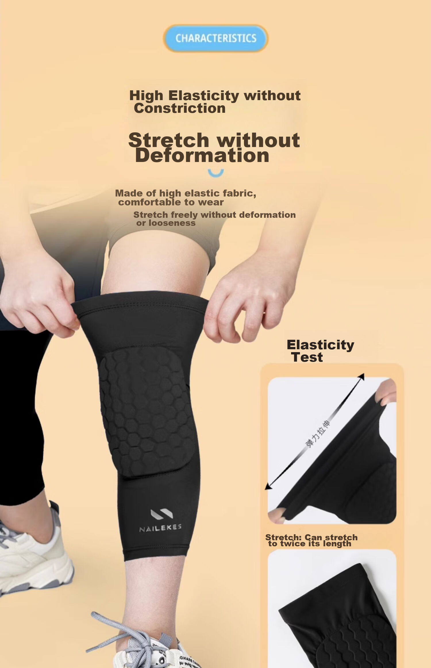 NAILEKESI N Sports Children's Knee Pads, Goalkeeper Basketball Football Honeycomb Impact Protection Gear, Training Leg Guards, Meniscus Knee Anti-Fall Protectio 12