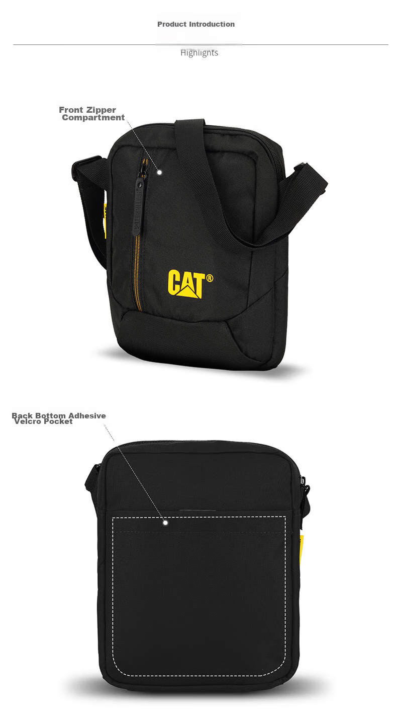 CAT Shoulder Bag, Outdoor Crossbody 10-Inch IPad Tablet Bag, Journalist Bag for Men, Black, 83614 4