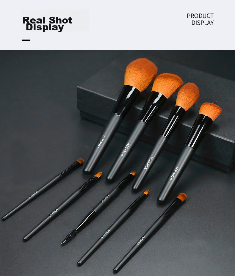AOLANLA Master-Level Makeup Brush Set, 9 Pieces Including Loose Powder And Eyeshadow Brushes, Beginner Beauty Tool Gift Box, Holiday Present 13