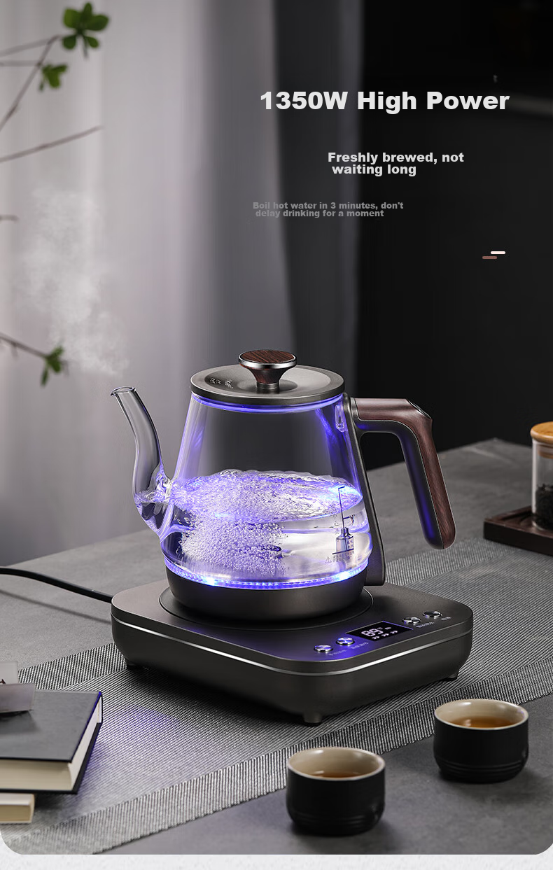 Biooner Fully Automatic Electric Kettle, Water Boiler, Glass Water Heater for Tea Table, Integrated Tea Table And Coffee Table, Tea Brewing Utensils, Electric Tea Stove with Water Pump RY-D3 with Handle for Filling Water 6