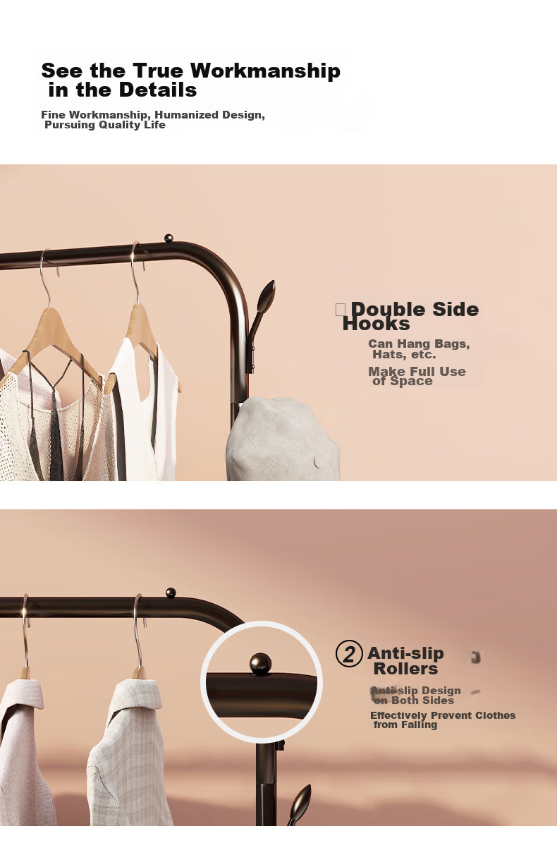 MAPLE FASHION Clothes Drying Rack, Floor-Standing Clothes Hanger, Simple Bedroom Coat Hanger, Multifunctional Garment Rack 13