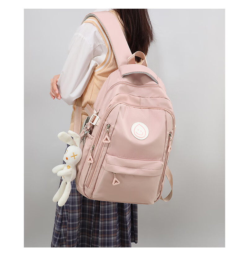 Viney Backpack for Primary, Middle And High School Students, Large Capacity Travel Backpack for Women, Simple Lightweight Laptop Bag for Grades 4-6, Stylish Outdoor Hiking Canvas Bag 10