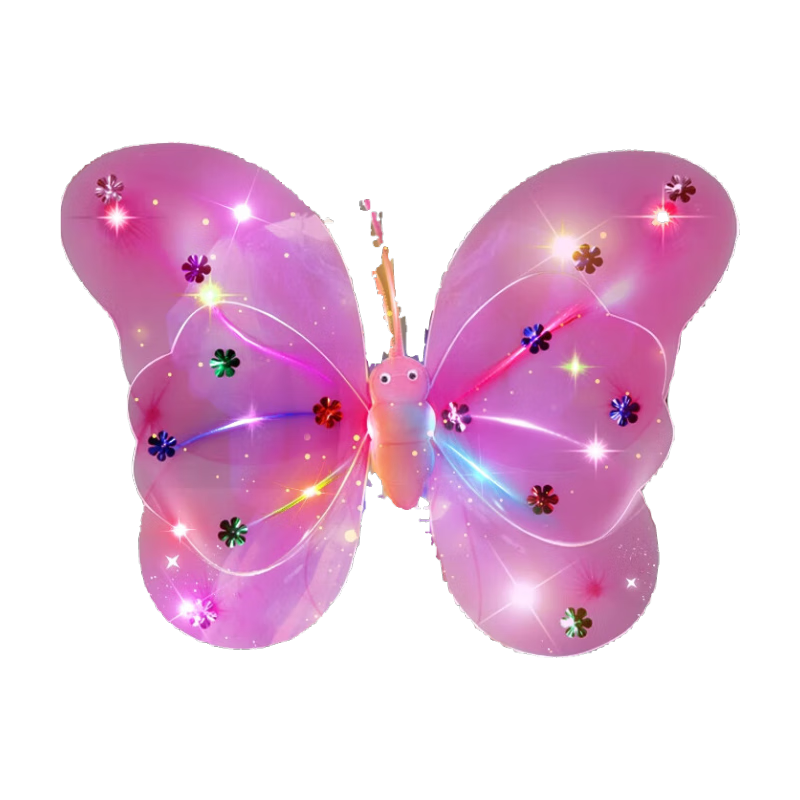 Miaobeile Children's Light-Up Toy for Girls Aged 3-6, Angel Butterfly Wing Backpiece, Magic Fairy Princess Birthday Gift for Girls