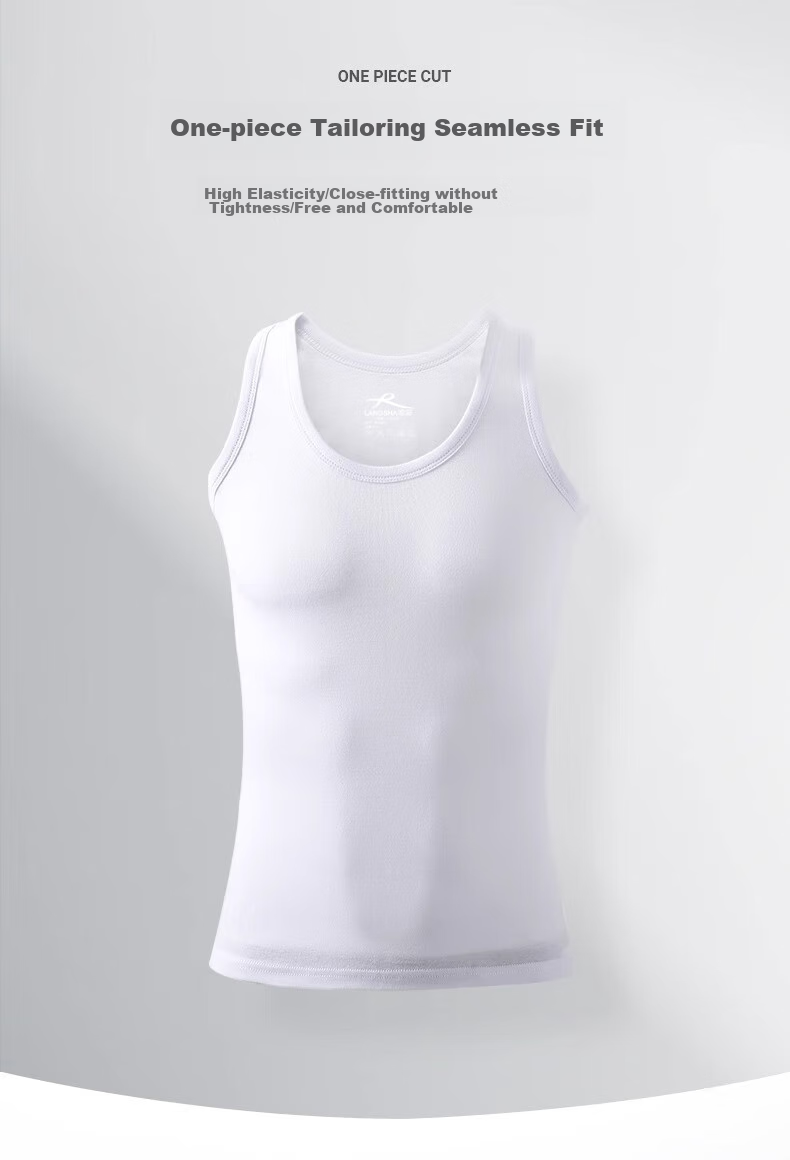 LangSha Pure Cotton Tank Top for Men, Summer Lightweight Sleeveless Casual Sports Sweat-Wicking Breathable Undershirt 4