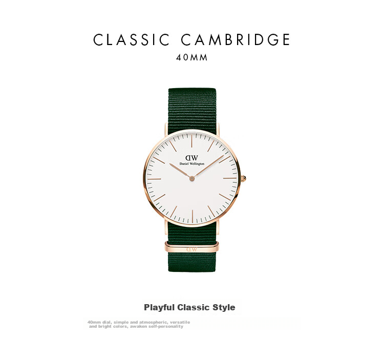 DanielWellington DW Men's Watch, Solid Color Woven Texture, Simple And Fashionable, European-Style Quartz Wristwatch, Birthday Gift for Boyfriend, DW150 2