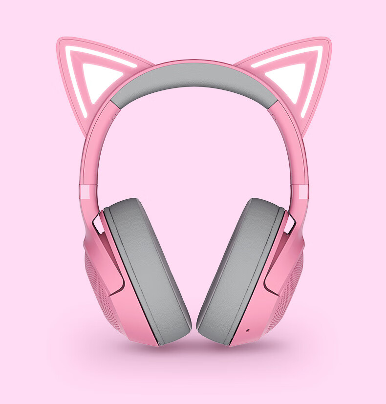 Razer North Sea Giant Cute Cat Edition V2 Bluetooth Version Wireless Over-Ear Gaming Headset Internet-Famous Cat Ears RGB Lighting PUBG Essential Pink Compatible with Delta Actio 5