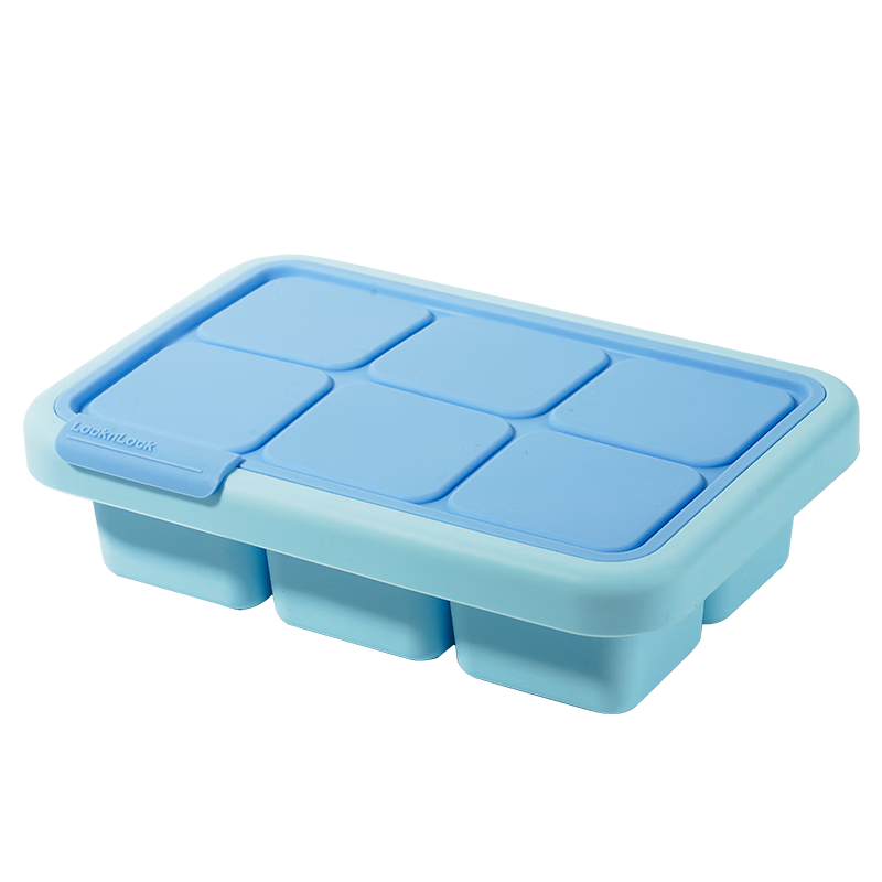 LOCK&LOCK Silicone Baby Food Ice Cube Tray, Infant Food Freezing And Storage Mold, Steamed Cake Mold for Children, Blue