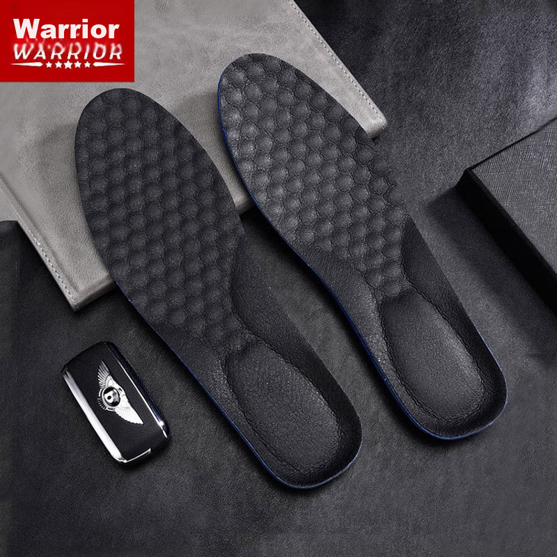 Warrior Leather Insoles for Men And Women, Sports Business Breathable Sweat-Absorbing Shock-Absorbing Hl5029 Black 35-36