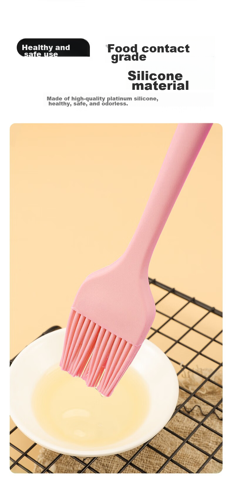 MEIJINJIA Large Silicone Spatula, Baking Tool, Cake Cream Butter Scraper, Oil Brush, Baby Food Tool, Mixing Spoo 4