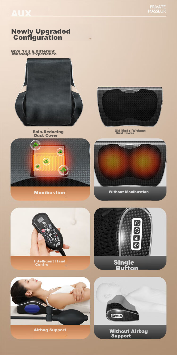 AUX Cervical Massager B05 Gift Box, Massage Pillow with Heat Therapy for Back And Waist, Shoulder And Neck Support Cushion, Birthday Gift for Parents 4