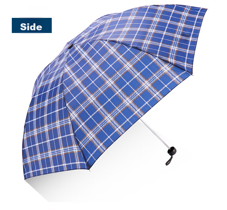 Tiantangshan Windproof And Rainproof Umbrella, Three-Fold Portable Folding Water-Resistant Sun And Rain Dual-Use Umbrella, Business Umbrella for Men And Women, Plaid Blue Navy 6