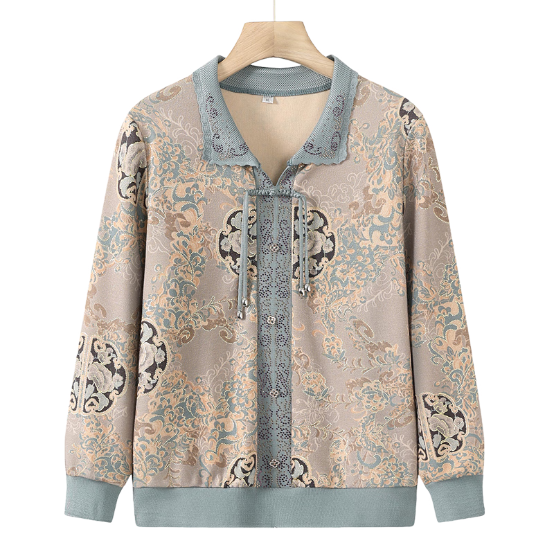 Fengxiao Middle-Aged And Elderly 2026 New Top, Elderly Clothing, Grandma's Spring Outfit, Fashionable And Elegant Blouse for Older Women And Mothers