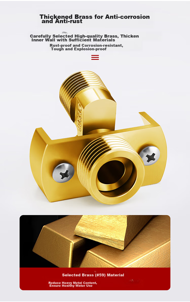 Larsd Shower Head Universal Elbow Full Copper Connector Mixing Valve Reducer Eccentric Angle Adjustable Coupling, 1 Piece Set T51 7