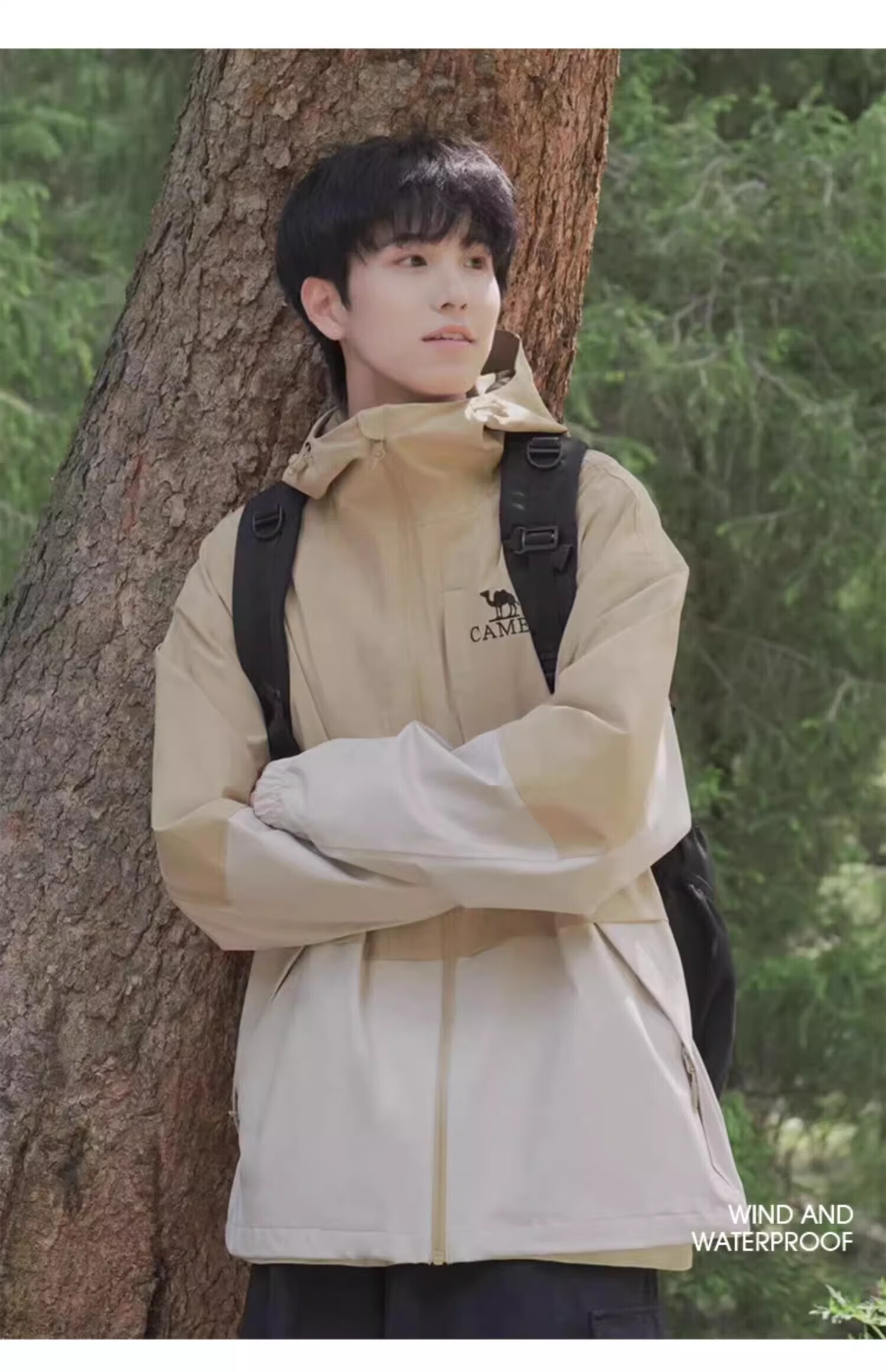 CAMEL Outdoor Single-Layer Rain Jacket TG013 Oak Gray/coconut Color, Women's S 19