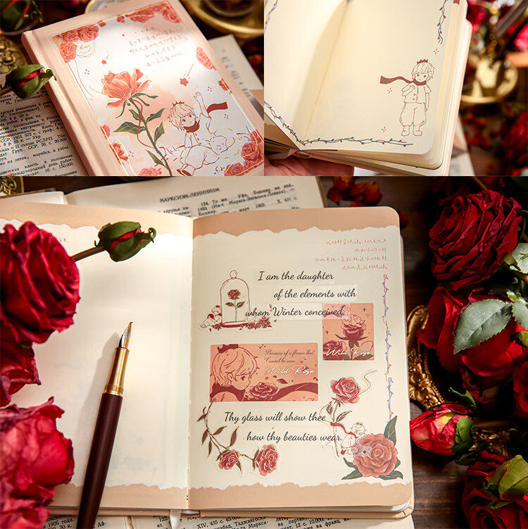 Jiamo Little Prince Notebook, Valentine's Day Diary, Boyfriend Girlfriend Journal, Student Notebook, High-Quality Hardcover Planner, Middle School And College Entrance Exam Preparation, Graduation Gift, Present 12