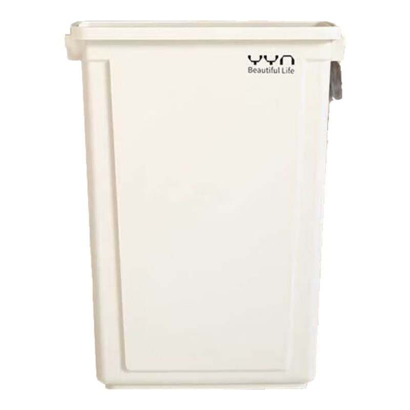 OLPAU Trash Can without Lid, 40L Square, Cream White, for Home Kitchen Living Room Bathroom, Stylish Large Capacity Garbage Bi