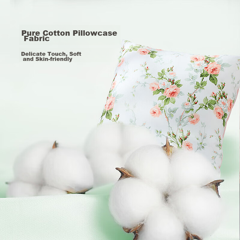 FUANNA Throw Pillow, Pure Cotton Square Cushion for Sofa, Office And Car, with Removable Inner Pillow, Washable, One Pack, 50*50cm, Pink