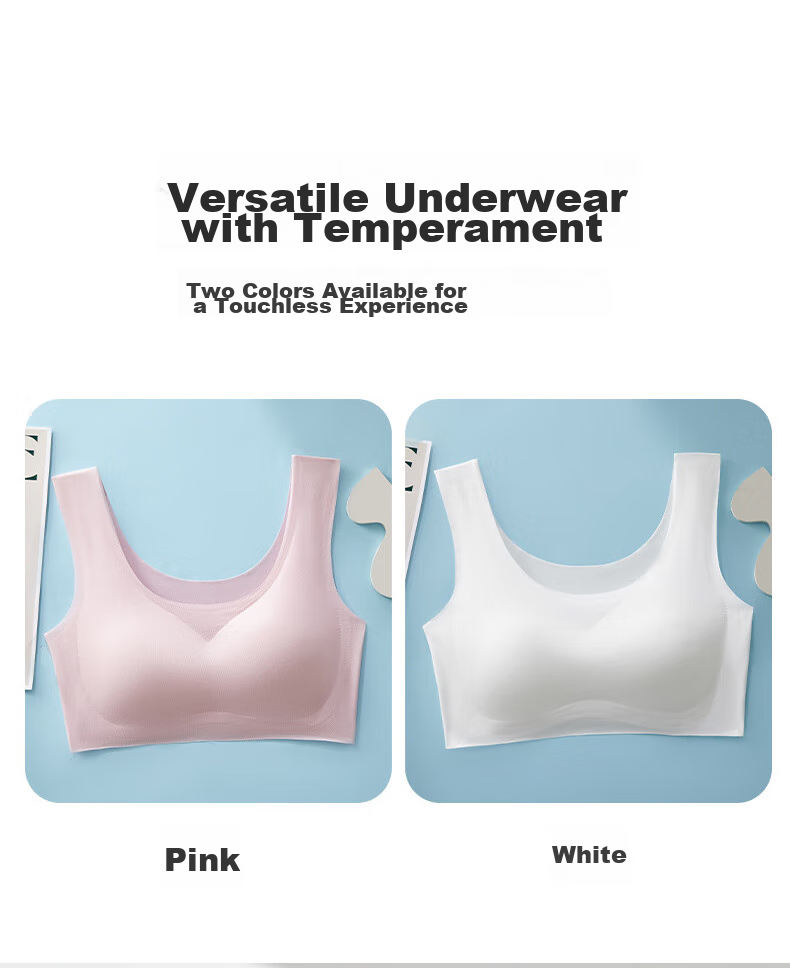 JOYTOUR Disposable Bra, Seamless Breathable Ice Silk Underwear, Thin Summer Style for Women, Travel And Business Trip Use, No Washing Required - White M 11