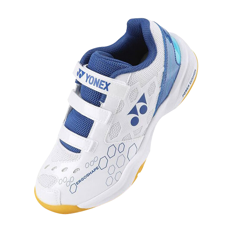 YONEX Badminton Shoes, Basic Comfortable Parent-Child Style for Youth, SHB101JRCR, White/blue, Size 34