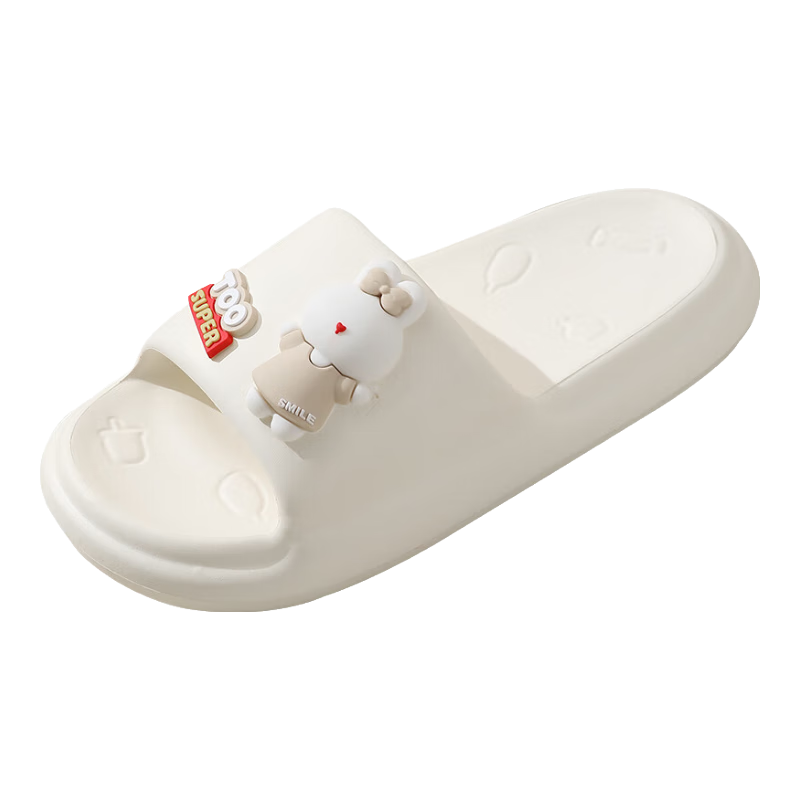 CARTELO Women's Slippers, Comfortable Sandals for Outdoor Wear, Home Use, Shower, And Barefoot Style, Model 1479, White, Size 38-39