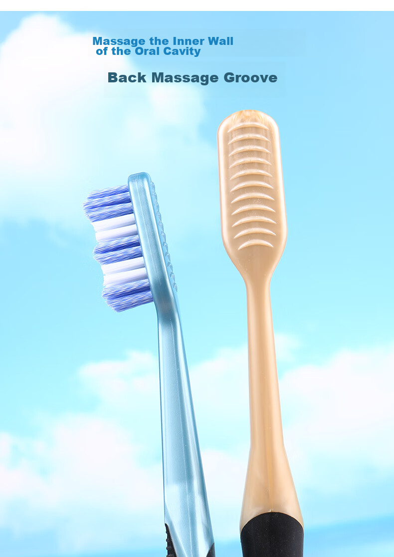 Jianruyun Hard Bristle Toothbrush, Extra Durable, Large Head, 4 Individually Wrapped, Medium to Hard Bristles, for Home Use, Random Color, Suitable for Me 4