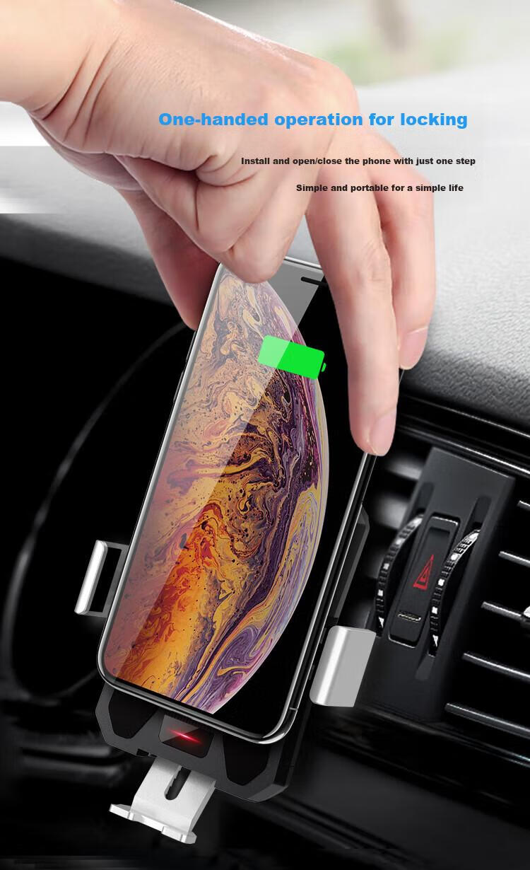 ESCASE Car Wireless Charging Dock, Fast Charging Car Air Vent Mount, Compatible with Apple 15 And Xiaomi 14 Phones 6