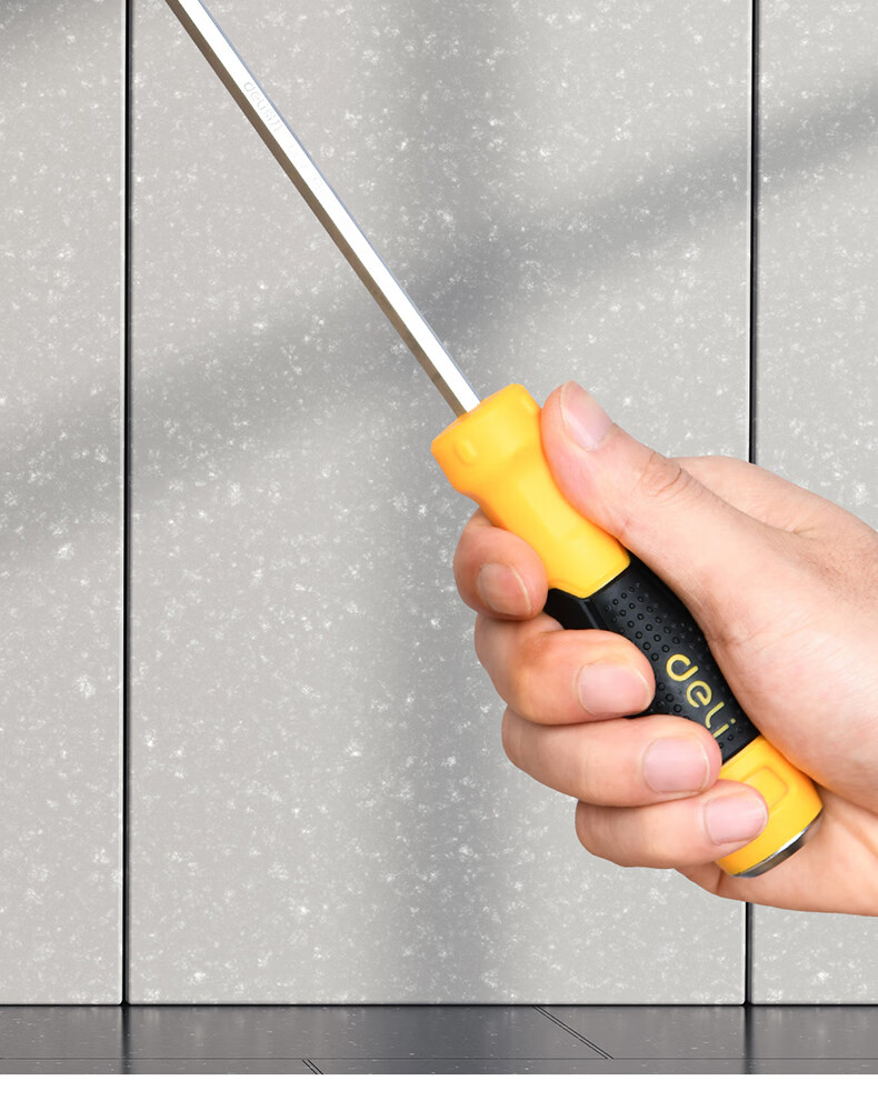 DELIGONGJU Rubber And Plastic Handle Straight Screwdriver with Cross-Shaped Tip, 8X250mm, DL6270101 12