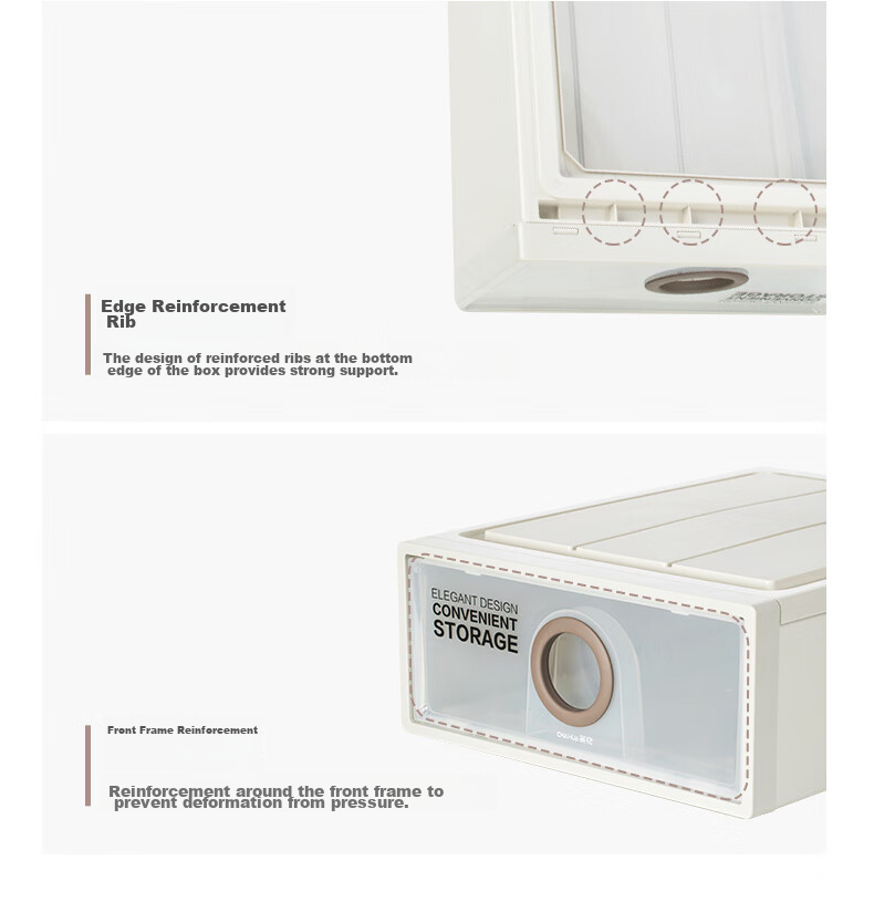 CHAHUA Storage Box, Drawer-Style Clothes And Quilt Organizer, HIPS Material, 16L Capacity, Two-Pack, Free Combinatio 16