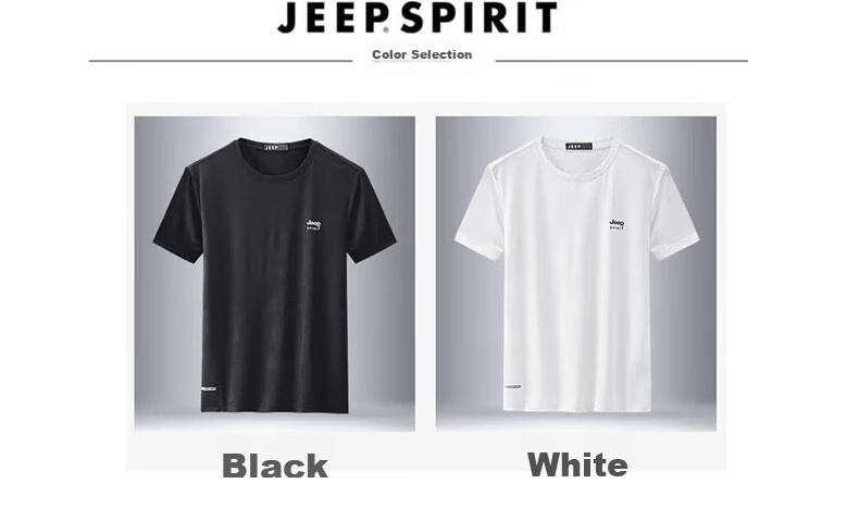 JEEP Quick-Dry T-Shirt, Lightweight for Summer, Outdoor Running And Fitness Short Sleeve, Simple And Fashionable Versatile Men's T-Shirt, Black, M 4